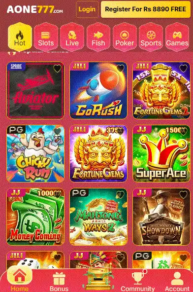 Aone777 game interface with top earning games